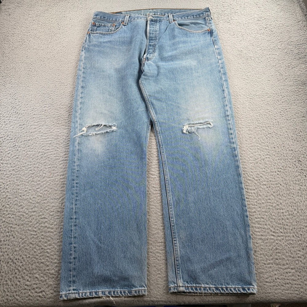 Vintage Levi's Jeans 501 XX Mens 38x30 Light Wash Distressed Straight Leg Mexico